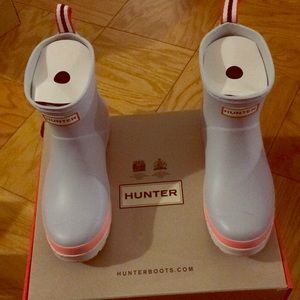 Hunter Pink & Grey Speckle Short Play Rain Boot
